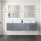 Lexora Home Geneva 72" Double Bathroom Vanity in Dark Grey with 2 cm White Quartz Top and Rectangular Sinks, , large