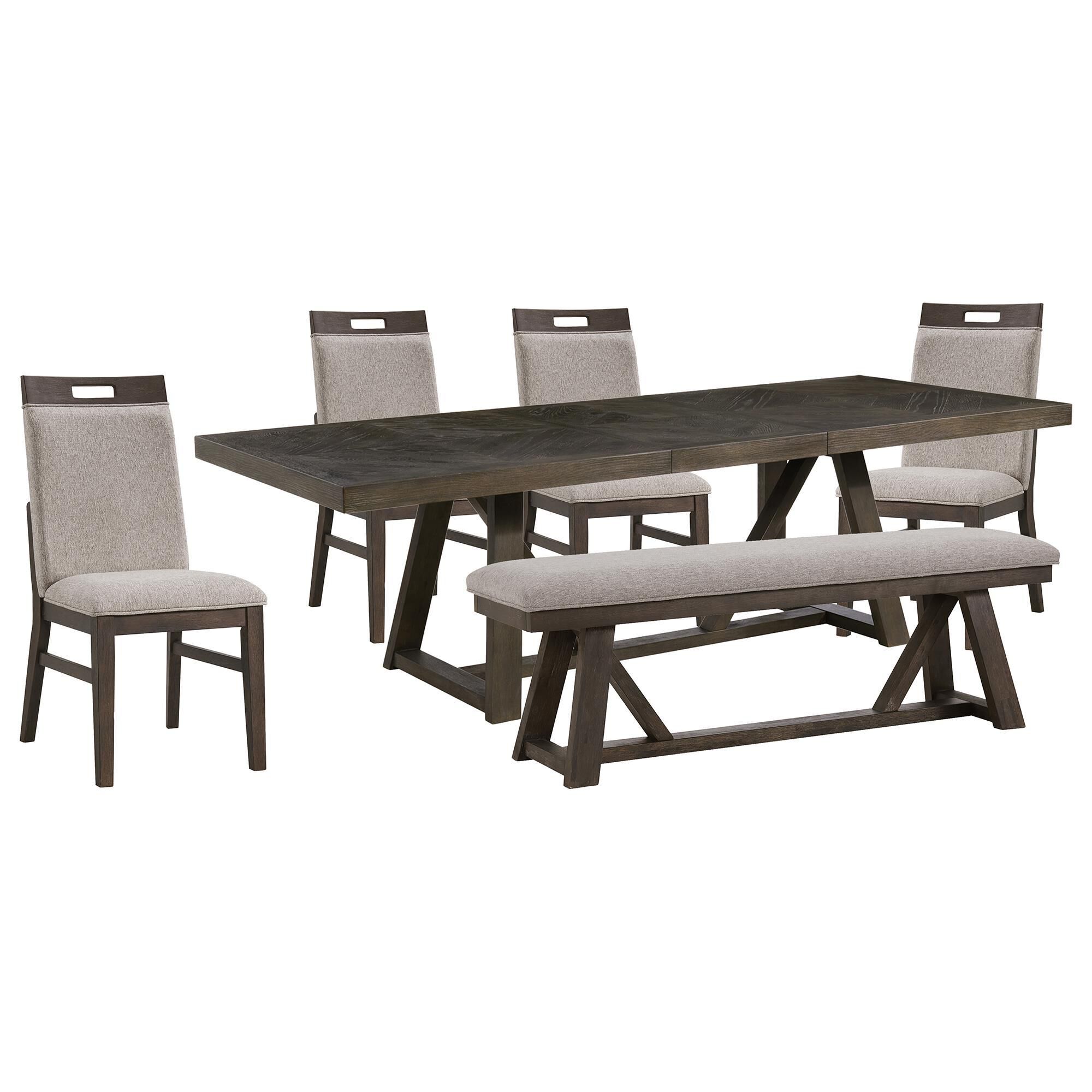 Hawthorne Furniture Hearst Table 4 Chairs and Bench in Reclaimed