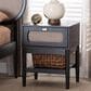 Baxton Studio Shirin 1-Drawer Nightstand in Black, , large
