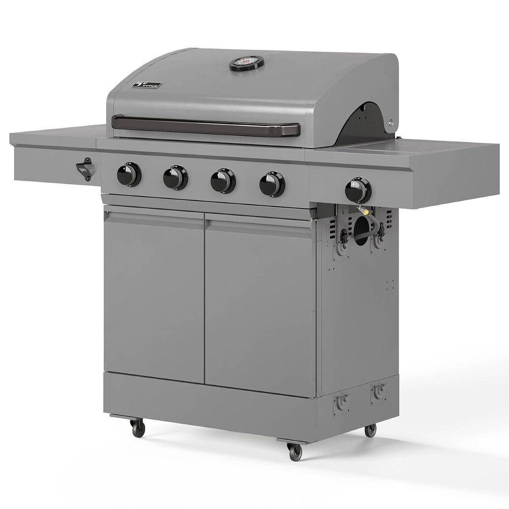 Tytus Anaheim and Emberwood 4-Burner Gas Grill and Grill Prep Cart in Gunmetal Gray, , large