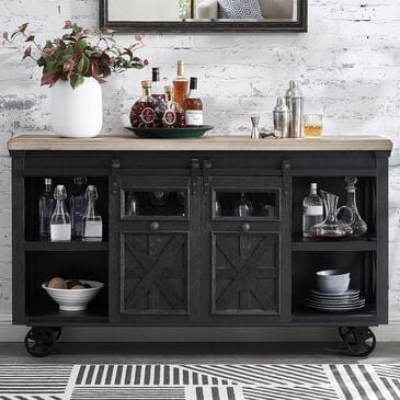 Imperial International Bar Cart in Blackened Oak and Grey Wash, , large
