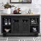 Imperial International Bar Cart in Blackened Oak and Grey Wash, , large