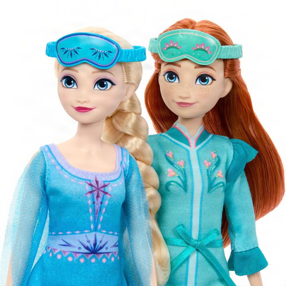 Disney Frozen Anna and Elsa Slumber Sister Doll Set, , large