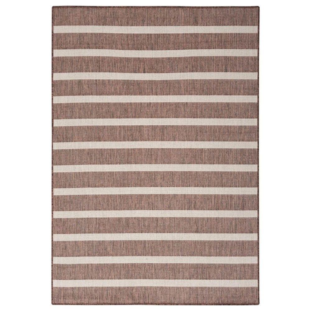 Nourison Positano POS03 Natural and Ivory 8" x 10" Indoor/Outdoor Area Rug, , large