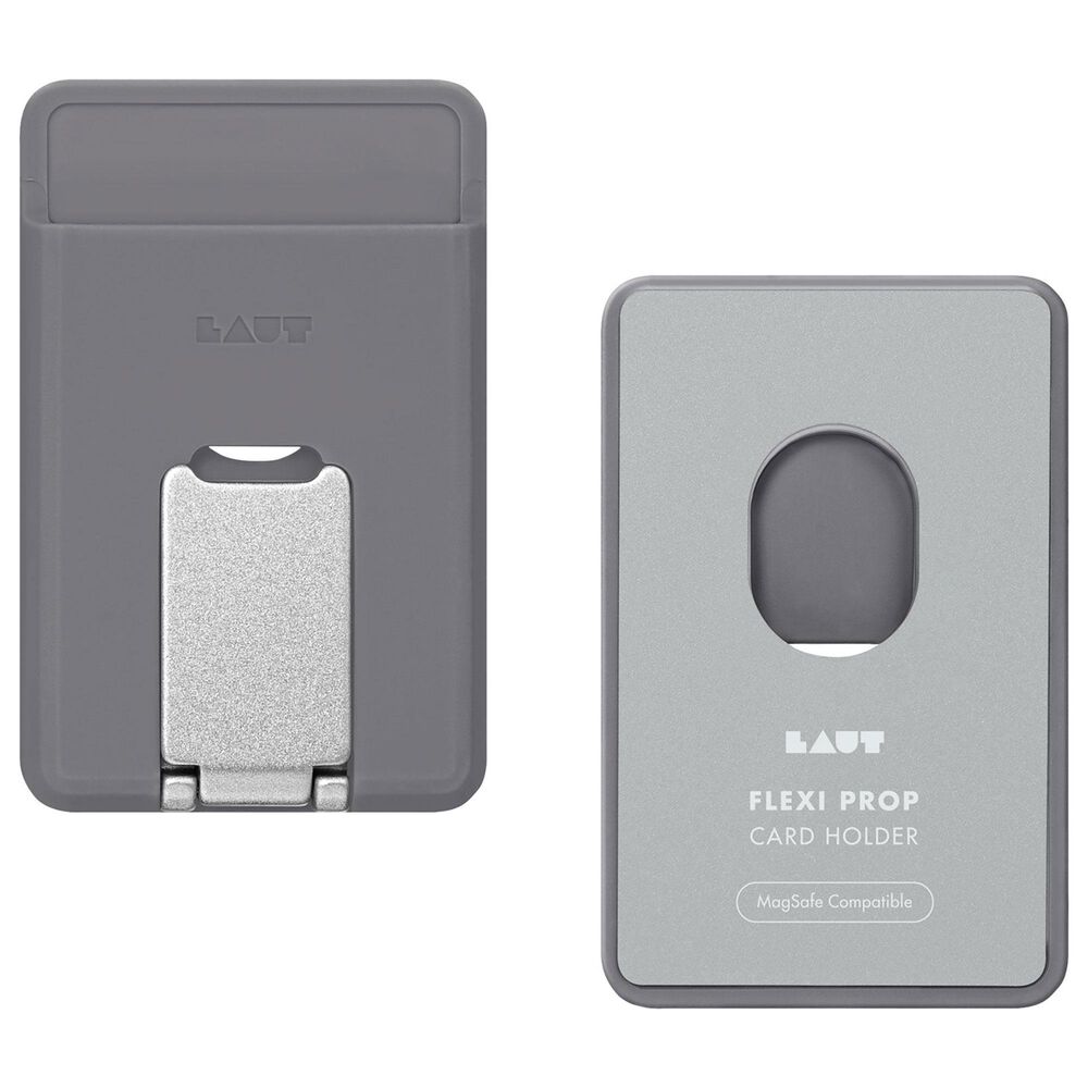 LAUT Flexi Prop MagSafe Card Holder with Stand for iPhone in Grey, , large