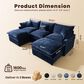 HOMLUX 107.87" Ultra-Comfort Chenille Sectional Sofa Set in Dark Blue, , large