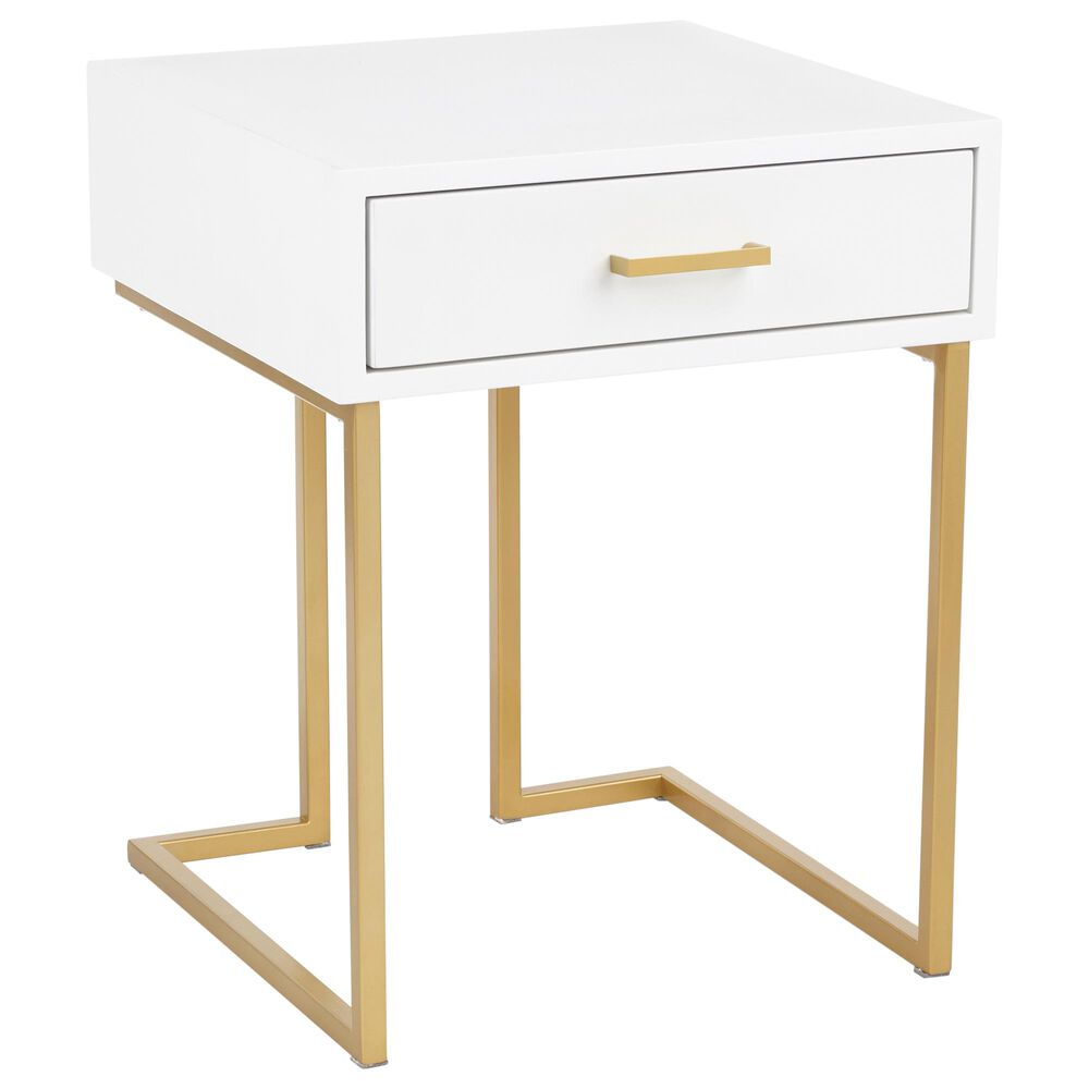 Lumisource Midas Side Table in White/Gold, , large