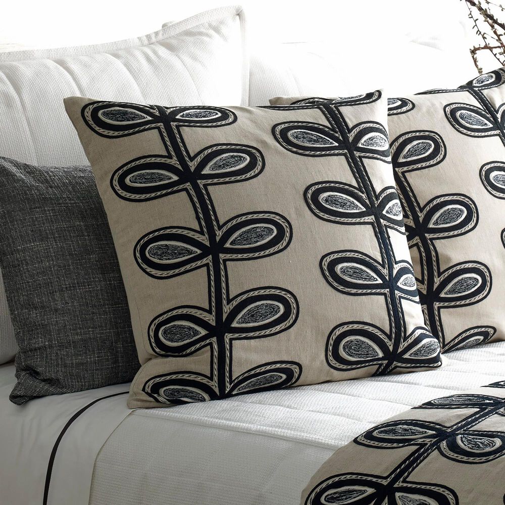 Ann Gish Fellini 24" Square Throw Pillow in Natural and Charcoal, , large