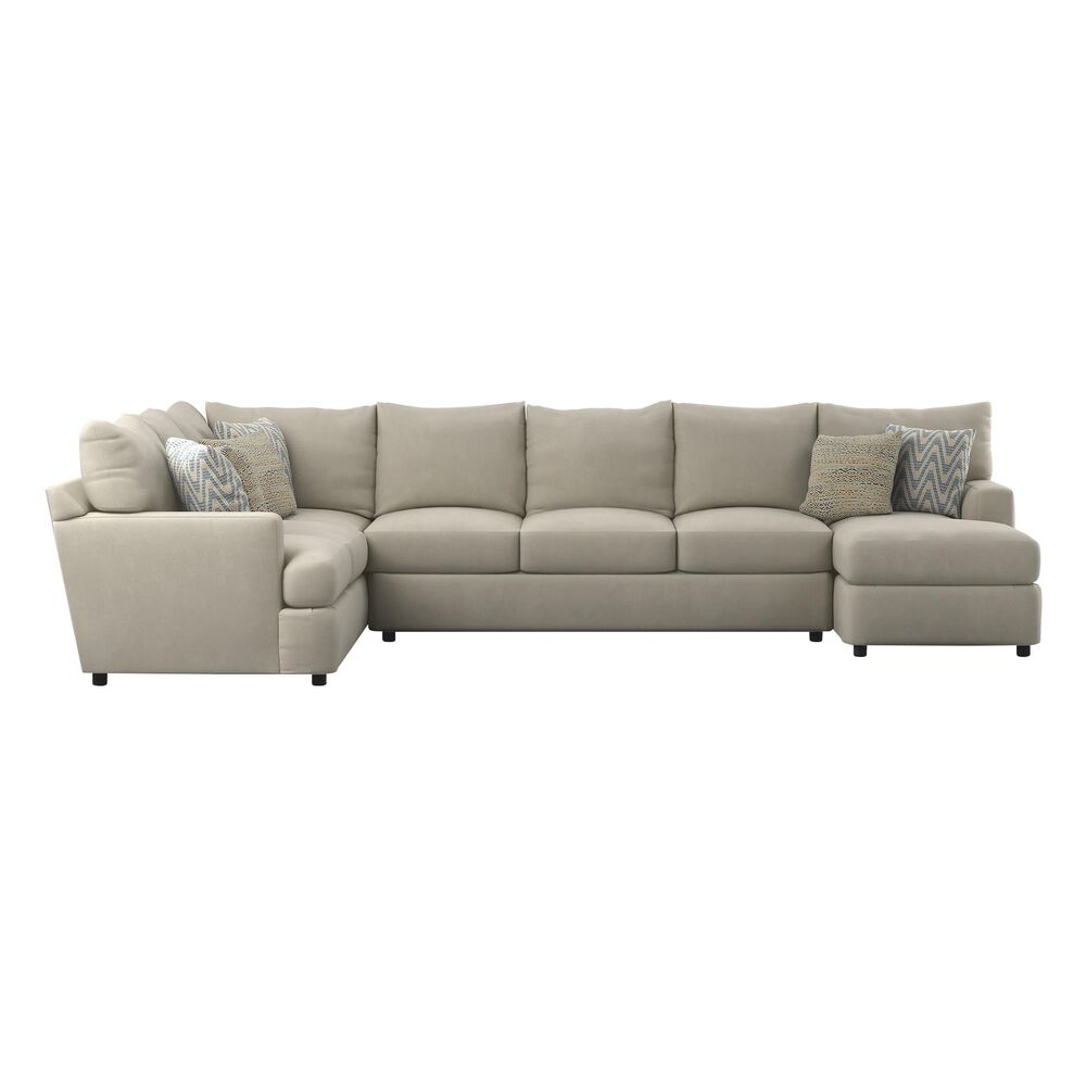 Klaussner Oliver 3-Piece Right Facing Sectional in Tina Oyster, , large