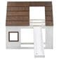 Hearth and Haven Twin over Twin House Bunk Bed with Roof in White and Brown, , large