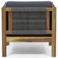 Hearth and Haven Laurel Outdoor Rattan Club Chair with Gray Cushion in Teak, , large