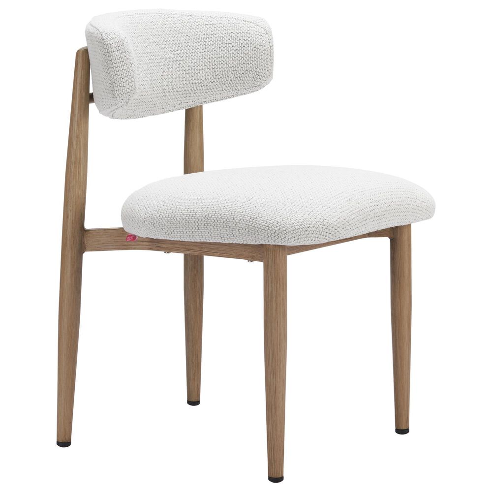 Zuo Modern Bege Side Chair in White, , large
