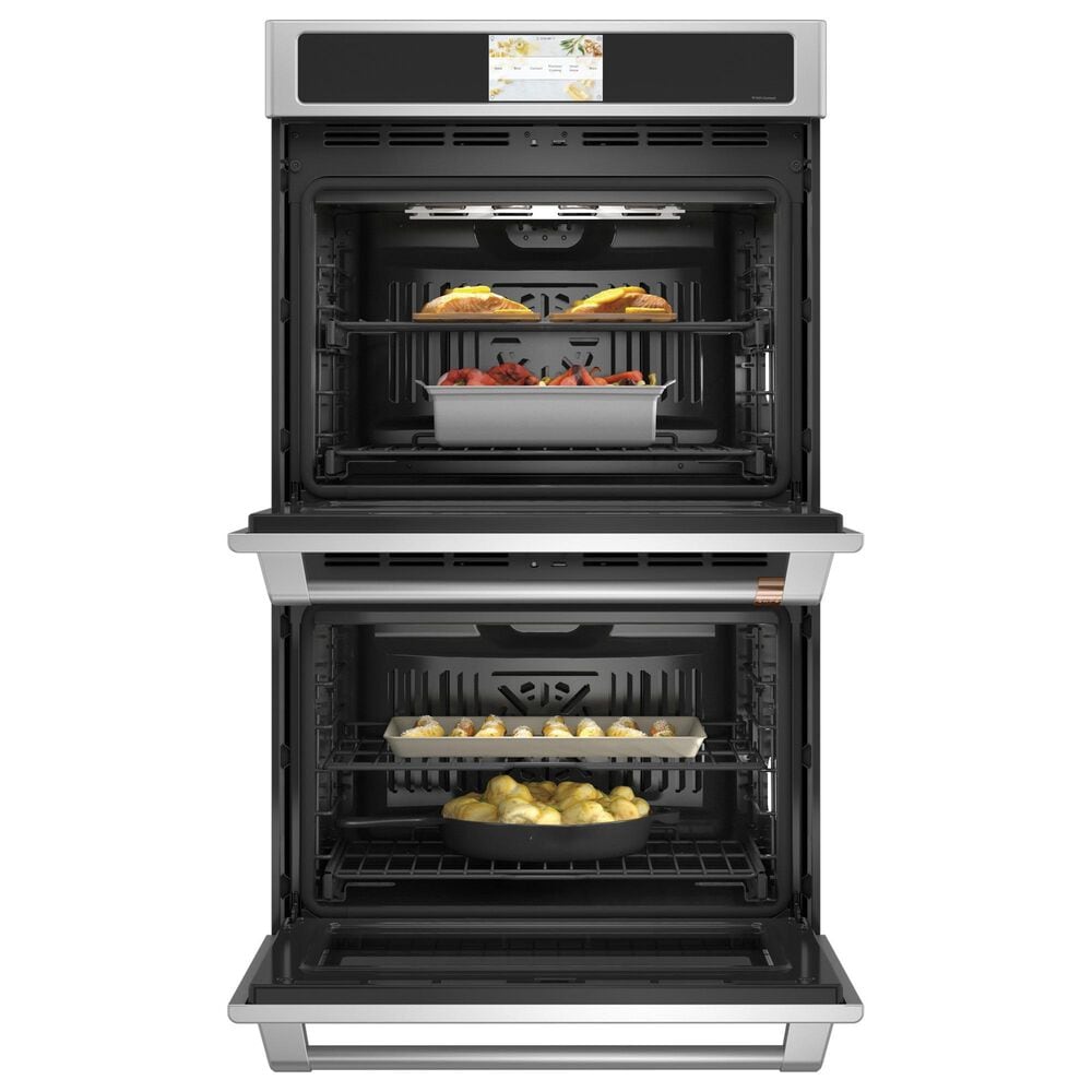 Cafe 2-Piece Kitchen Package with Stainless Steel 30" Smart Built-In Convection Double Wall Oven and Black 30" Touch Control Induction Cooktop, , large