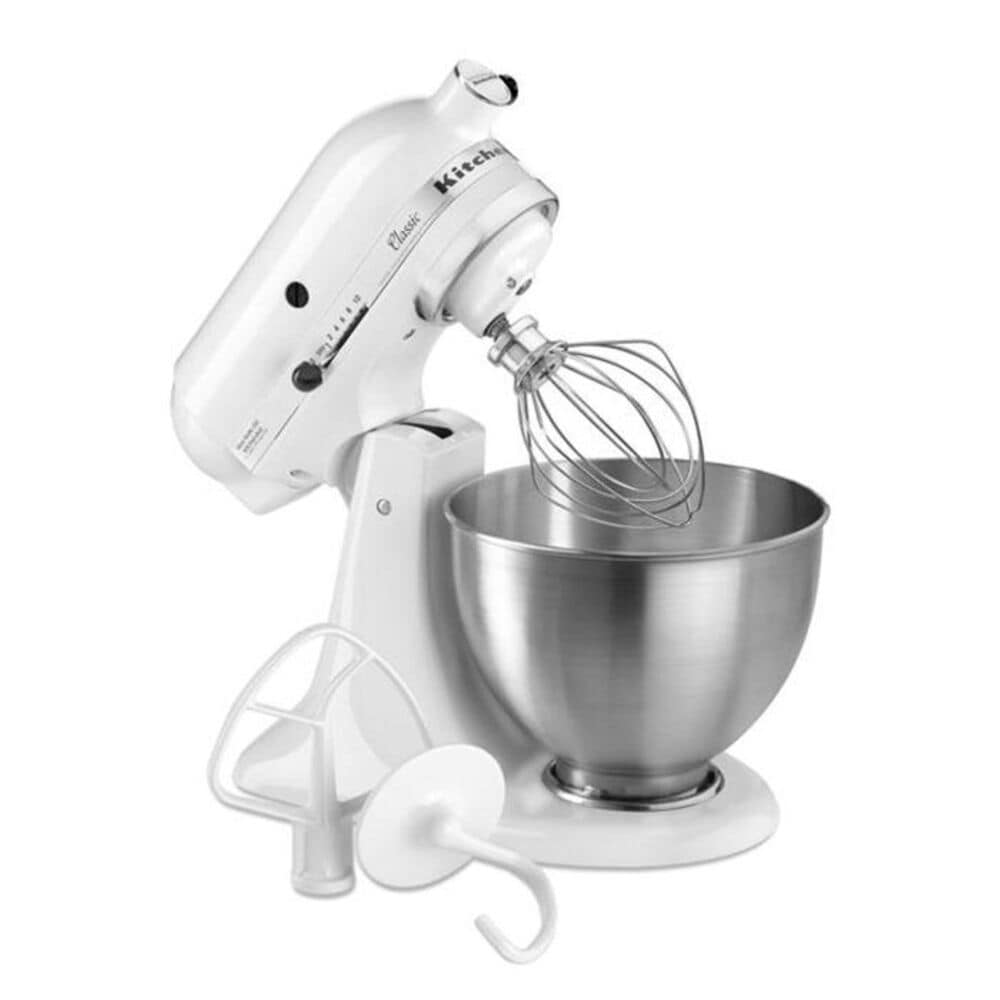 KitchenAid Classic 4.5-Quart 10-Speed White Stand Mixer in the Stand Mixers  department at