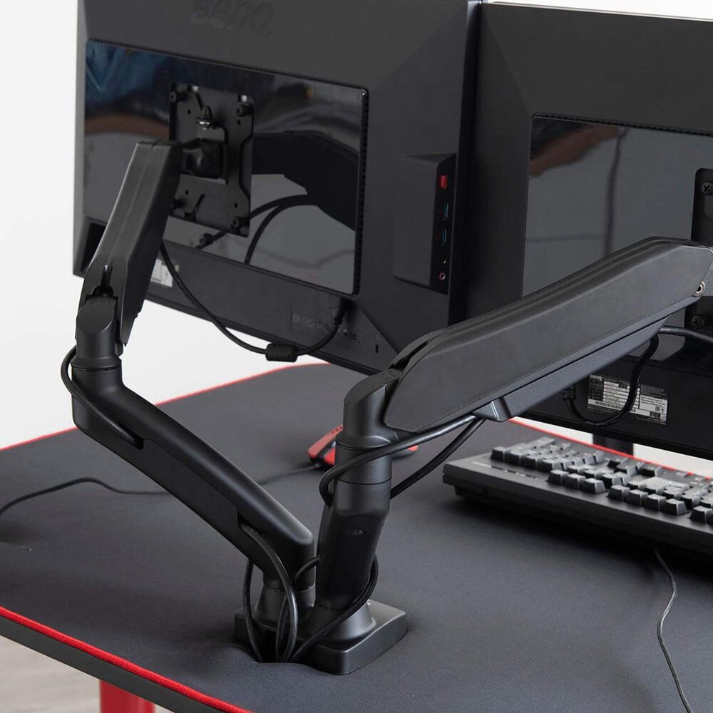 Arozzi Alzare Dual Gas Spring Monitor Arm in Black, , large