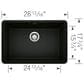 Blanco Precis 27" Single Bowl Kitchen Sink in Coal Black, , large
