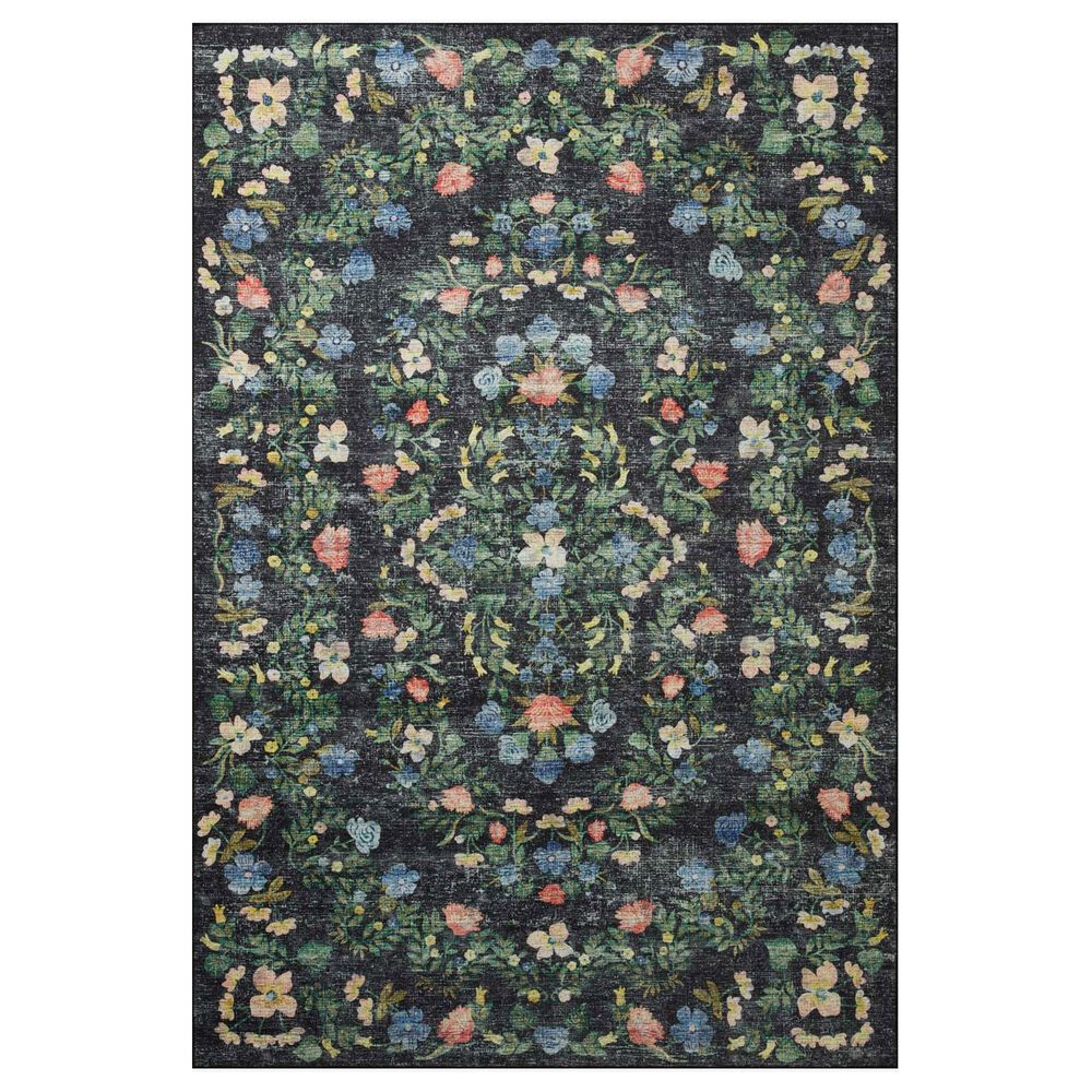Rifle Paper Co. Palais 2"3" x 3"9" Black Area Rug, , large