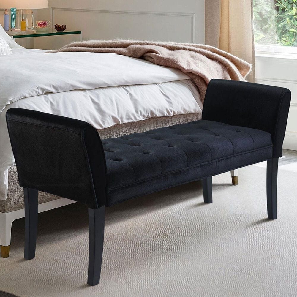 Blue River Chatham Upholstery Bench in Black, , large