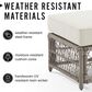 Crosley Furniture Thatcher Patio Coffee Table in Creme - Table Only, , large