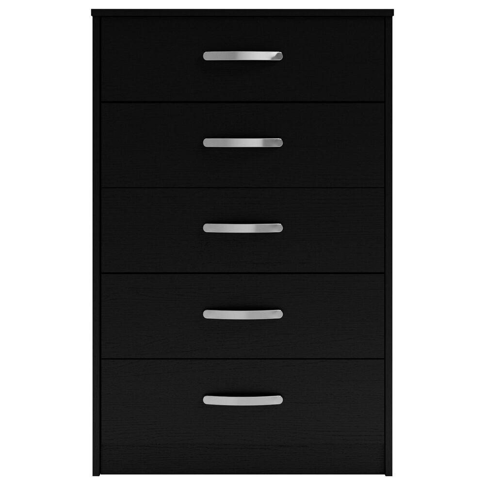 Ashley Finch 5-Drawer Chest in Black, , large
