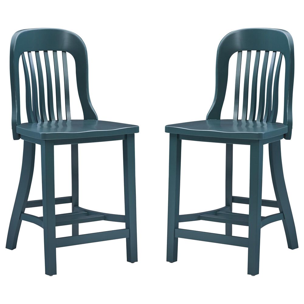 Linon Home Decor Maylen Counter Stool in Dark Green (Set of 2), , large