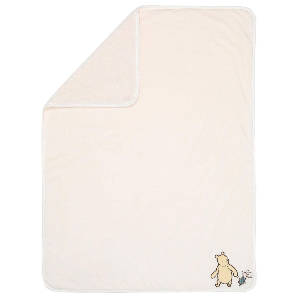 Lambs and Ivy Disney Baby Storytime Pooh Ultra Soft Baby Blanket in White, , large