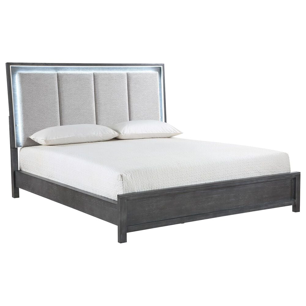 New Heritage Design Odessa 3-Piece King Bedroom Set in Charcoal and Silver, , large