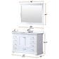 Lexora Home Dukes 48" Single Bathroom Vanity in White with 2 cm White Cultured Marble Top and Rectangular Sink, , large