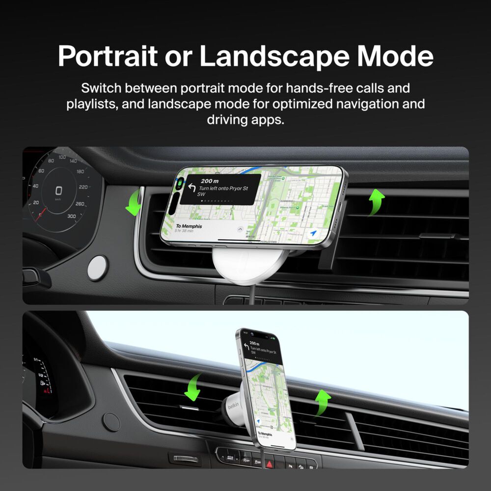 Belkin BoostCharge Pro 15W Magnetic Wireless Car Charger in Grey, , large