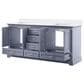 Lexora Home Dukes 72" Double Bathroom Vanity in Dark Grey with 2 cm White Cultured Marble Top and Rectangular Sinks, , large