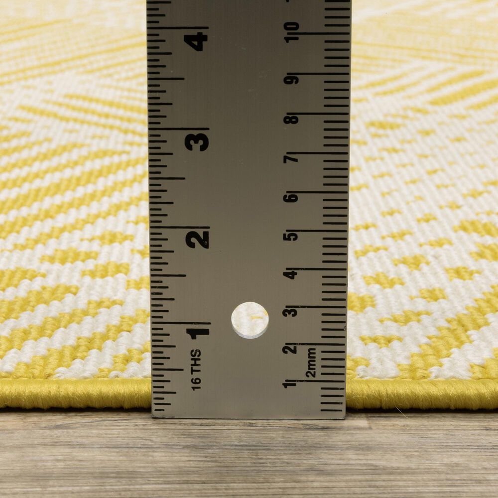 Oriental Weavers Havana Yellow and Ivory 6'7" x 9'2" Indoor/Outdoor Area Rug, , large