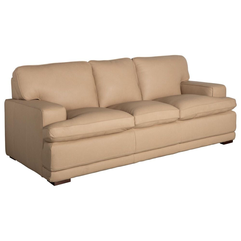 Bordeaux &amp; Co 3-Piece Stationary Leather Living Room Set in Safari Fawn, , large