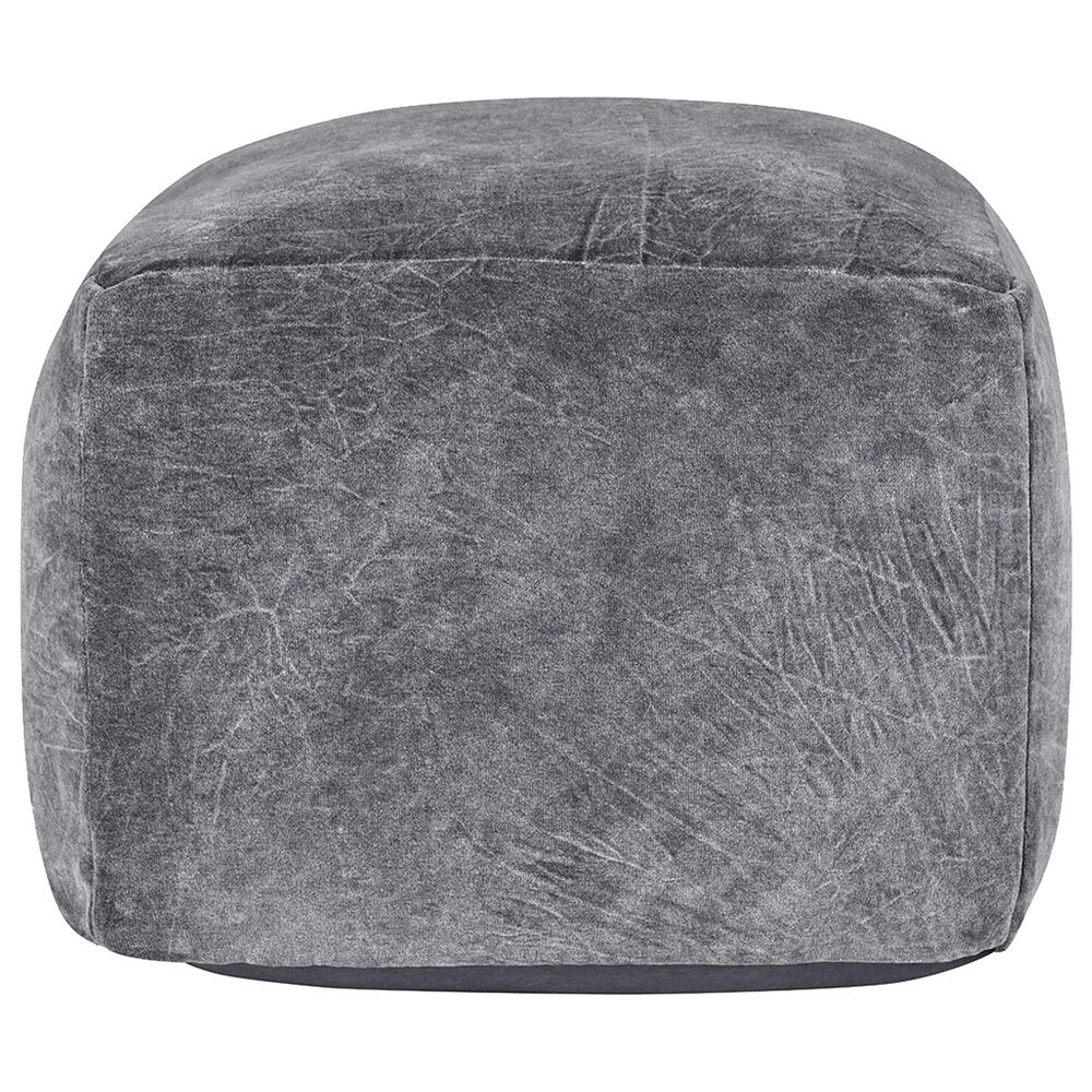 Classic Home Heirloom Pouf Ottoman in Gray Velvet, , large
