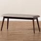 Baxton Studio Flora Dining Bench in Walnut Brown, , large