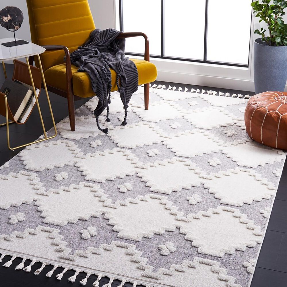 Safavieh Marrakesh MRK532B 8&#39; x 10&#39; Ivory and Grey Area Rug, , large