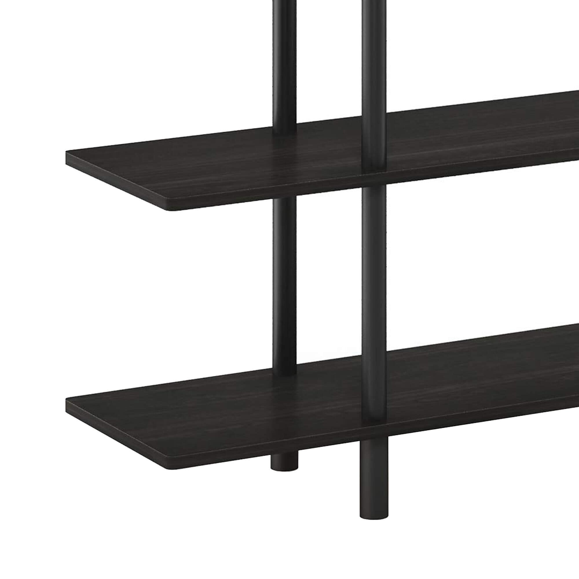 HOMLUX Turn-N-Tube 4-Tier Wide Display Shelf in Espresso and Black