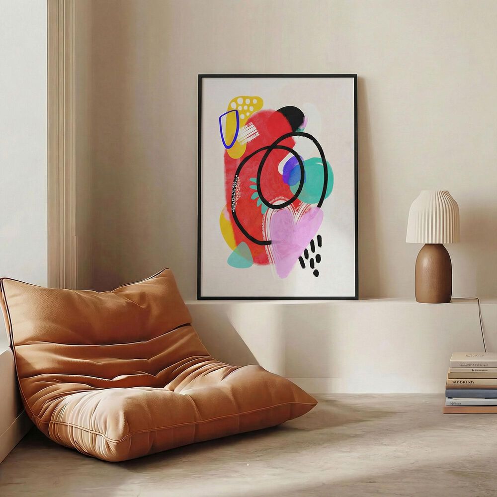 HOMLUX 24" x 18" Canvas Art with Black Frame in Multicolor, , large