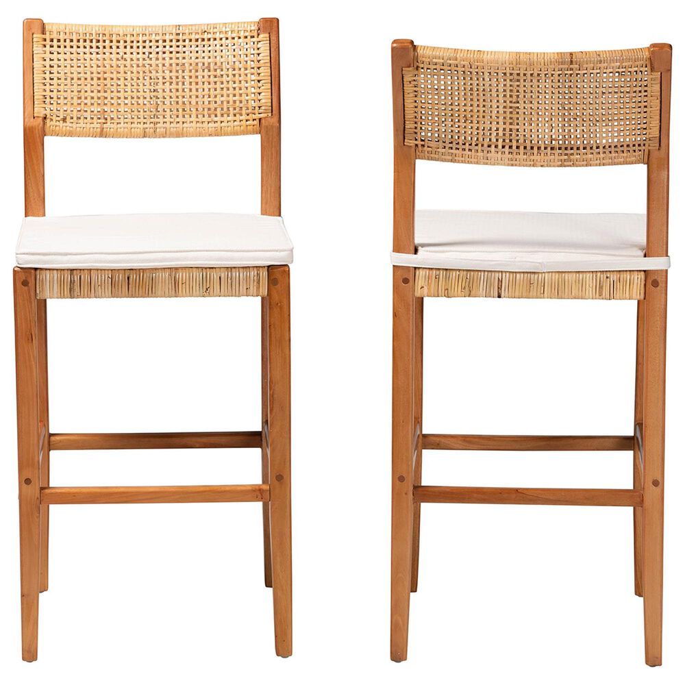 Baxton Studio Chatura Bar Stool in Honey (Set of 2), , large