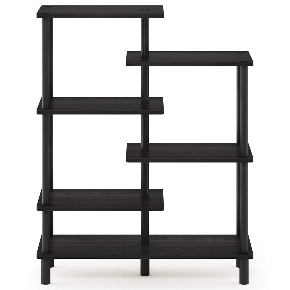 HOMLUX 6-Tier Accent Display Rack in Espresso and Black, , large