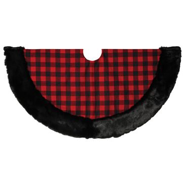 The Gerson Company 48" Buffalo Plaid Tree Skirt in Red, , large