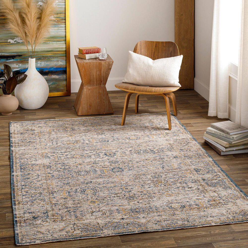 Surya Aspendos 6&#39;7&quot; x 9&#39;6&quot; Denim, Gray, Wheat, Taupe, Black and Cream Area Rug, , large
