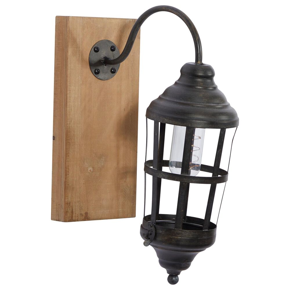 Maple and Jade 6&quot; x 15&quot; Wall Sconce in Brown and Black, , large