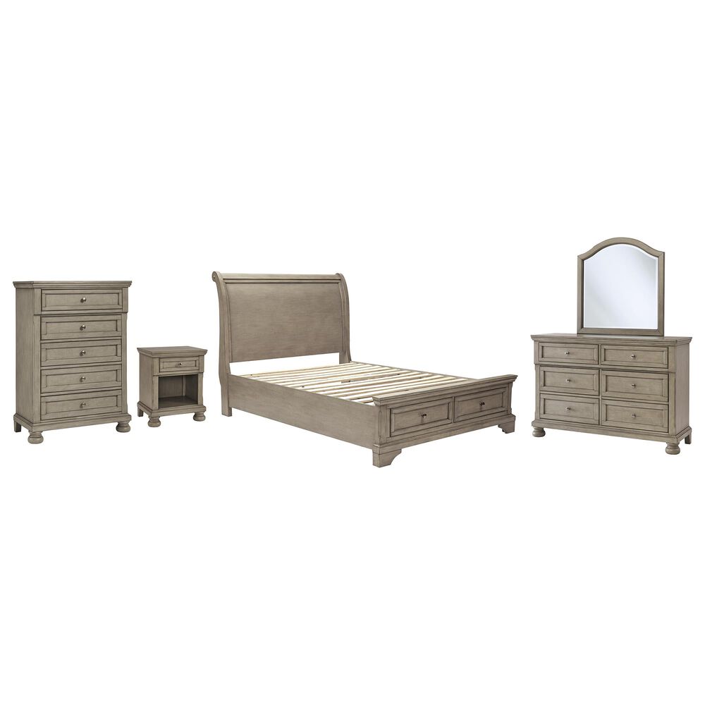 Signature Design by Ashley Lettner 5 Piece Full Bedroom Set in Burnished Light Gray, , large