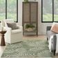 Nourison Garden Oasis GOA01 Green and Ivory 5" x 7" Indoor/Outdoor Area Rug, , large
