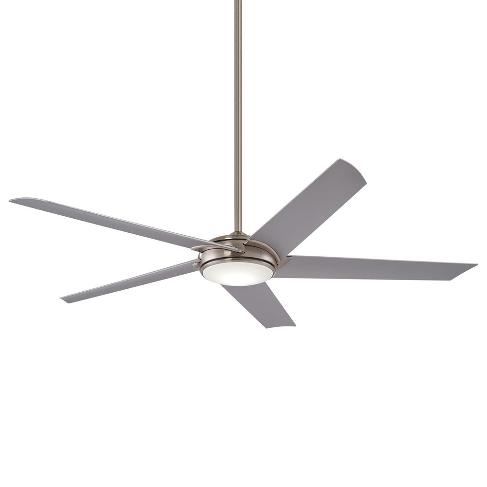 Minka-Aire Raptor 60" Ceiling Fan with LED Light in Brushed Nickel, , large