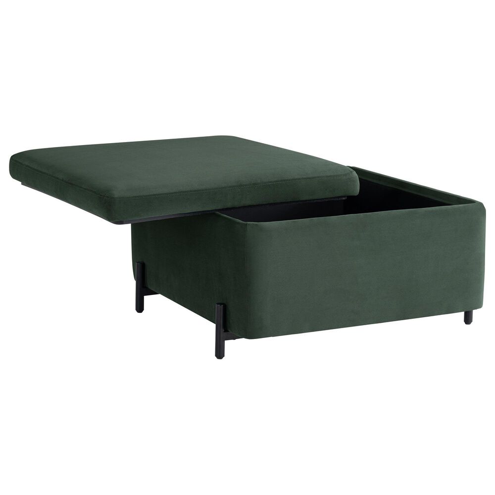Lifestyle Solutions Kona Large Storage Ottoman in Green, , large