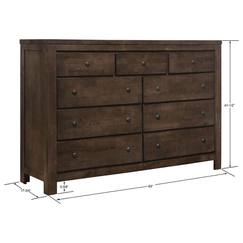 Emerald Home Furnishings Ashton Hills 9-Drawer Dresser in Ash Brown and Weathered Gray, , large