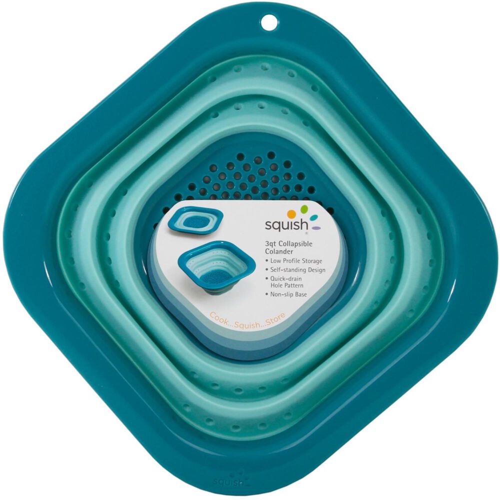Squish 3 Quart Square Colander in Blue , , large