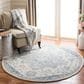 Safavieh Micro-Loop 5" Round Ivory and Navy Area Rug, , large
