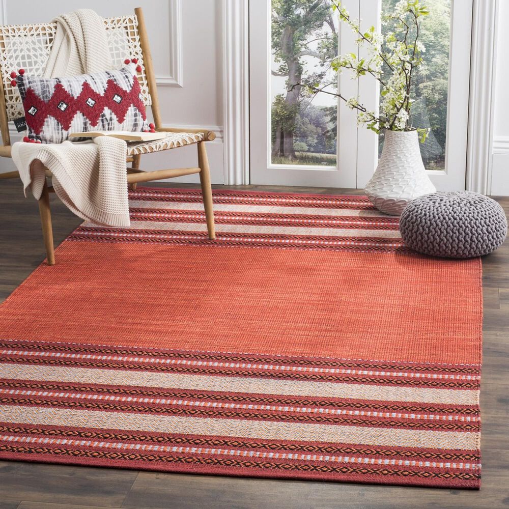 Safavieh Montauk 5&#39; x 8&#39; Red and Ivory Area Rug, , large